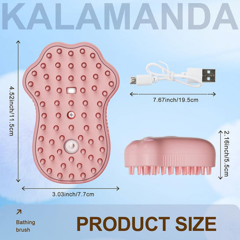 Cat Steam Brush for Shedding, 4 in 1 Steamy Cat Brush Cleanser, Dog Massage Grooming Brush with Release Button, Pet Hair Cleaning Misting Comb for...