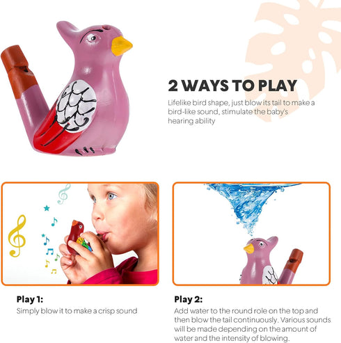 Warbling Bird Whistle 6Pcs Bird Water Whistles- Funny Ceramic Bird Whistles Noise Makers Musical Bird Call Whistle Warbling Whistles for Kids Adul...