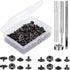 TLKKUE 50 Sets Leather Snap Fasteners Kit 10mm Black Metal Snap Buttons kit Stainless Steel with 4pcs Snap Fastener Installation Tools for Sewing ...