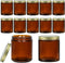 8 Oz Glass Jars with Lids,12 Pack Amber Glass Jars with Lids, Small Canning Jar, Candle Jars for Making Candles, Food Storage, Spices, Herbs, Home...