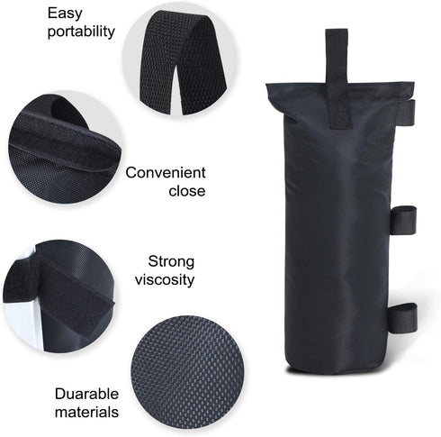 ABCCANOPY 112 LBS Extra Large Canopy Sand Bags, 4-Pack, Black (without Sand)...