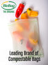 BioBag 100% Certified Compostable Resealable Food Storage Bags, 20 Count, Quart, Perfect for Refrigerator...
