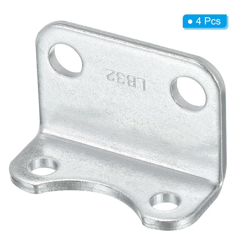 PATIKIL Air Cylinder Connecting Pneumatic Rod Splint Mounting Bracket, 4 Pack Pneumatic Parts Cylinder Installation Stand for 32mm Cylinder Dia....