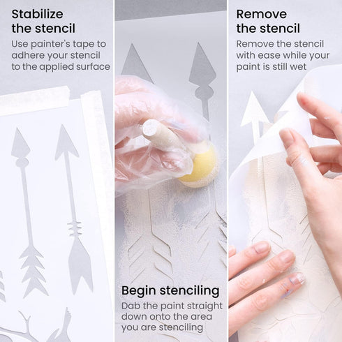 Arteza Stencils for Painting, 12 Unique Holiday Designs, 15.9 x 13.78 Inches, Thick Plastic Holiday Stencils, Art Supplies for Christmas Parties, ...