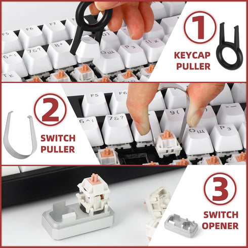 RUNJRX Switch Opener for Cherry MX Akko Gateron TTC Kailh Panda Mechanical Keyboard Switches(Silver?...