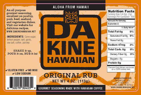 Da Kine Hawaiian Premium BBQ Dry Rub Seasoning - Authentic BBQ Seasoning Blend, Perfect Gourmet Rub Spices for Smoking, Grilling & Cooking - Glute...