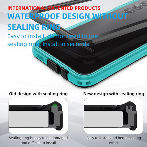for Samsung Galaxy A14 5G Phone Case, Waterproof Case with Built-in Screen Protector & Cell Phone Ring Holder, Full Body Shockproof Rugged Heavy D...