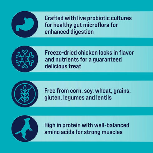 Stewart Freeze Dried Dog Treats, Healthy Gut Chicken & Vegetable, Gut Health Probiotics, Grain Free, 8 Ounce Resealable Pouch, Made in USA...