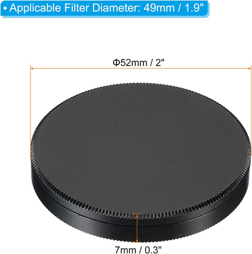 PATIKIL 49mm Lens Cap, Camera Lens Cap Cover Universal Front Metal Lens Filter Stacks Cap Protective Case for 49mm Camera Circular Polarizing Fade...