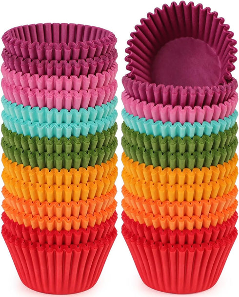 Caperci Rainbow Mini Cupcake Liners Colorful Muffin Baking Cups 350-Count, Odorless, Upgraded & Food Grade Grease-Proof Paper...