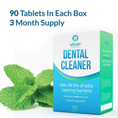 Night Guard Cleaner Tablets - Retainer & Denture Tabs for NightGuard, Mouthguard - Removeable Partial or Full False Teeth - Overnight, Antibacteri...