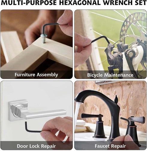 8pcs Hex Key Set Allen Wrench Set 1.5-6 mm Hex Key Key Chain Set Portable L Shape Bike Allen Wrench Repair Tool for Bike Motorcycle Repair Furnitu...