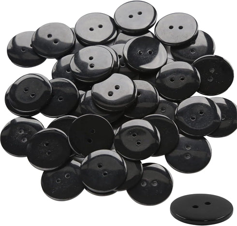 AKOAK 50 Pcs/Lot Resin Round Buttons, 2 Holes 20 mm Sewing Craft Buttons, for Clothing Sewing Shirt Scrapbooking Card DIY Crafts Supplies (Black)...