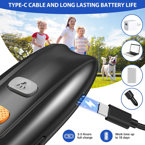 Ultrasonic Dog Barking Control Device, Anti Barking Device Dog Barking Silencer with LED Light, 3 Training Modes Dog Bark Deterrent Devices 20ft R...