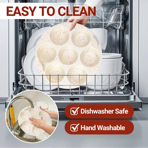 Silicone Muffin Pan for Air Fryer Oven Instant Pot, Nonstick 7 Cups Easy To Handle BPA Free for Baking Egg Bites Muffin Tart Cupcake Mini Quiche 1...