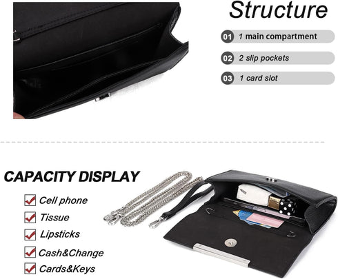 AFKOMST Summer Clutch Purses for Women 2024 Formal Crossbody Evening Bag and Wristlet Handbags with Chain Strap...