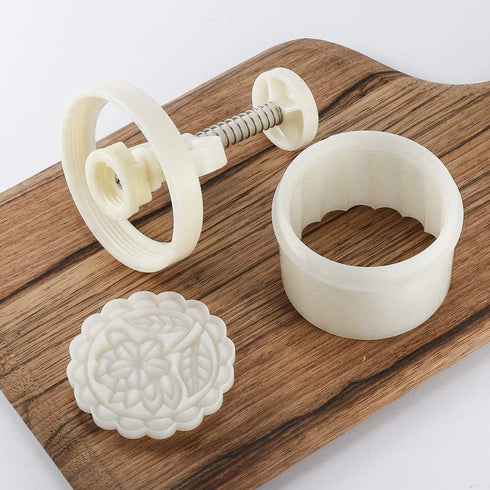 180g 5pcs Cookie Stamps Thickness Adjustable Moon Cake Mold Set, Cookie Press DIY Decoration Hand Press Cutter Cake Dessert Mold...