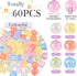 60Pcs 16mm Glow in The Dark Round Acrylic Beads 6 Colors Clear Focal Beads with Glitter Powder for Beadable Pens Keycain Crafts DIY Friendship Bra...