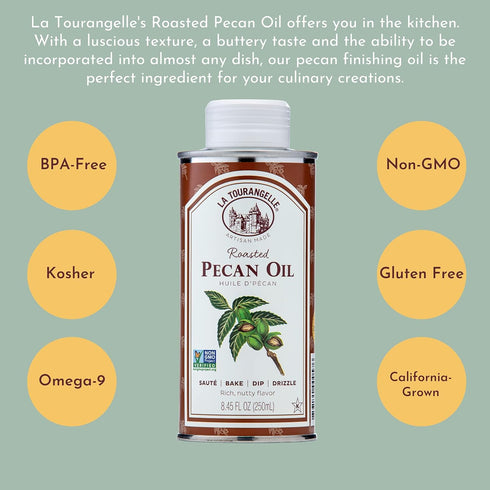 La Tourangelle Roasted Pecan Oil for Cooking, Baking, Butter Substitute, Pasta, Vinaigrettes, Stir Fry, 8.45 Fl Oz...