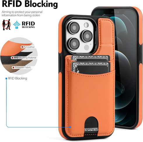Compatible iPhone 13 Pro Max Wallet Case with Credit Card Holder?Compatible with Magsafe? Women Men?RFID Blocking? PU Leather flip Cover Protectiv...