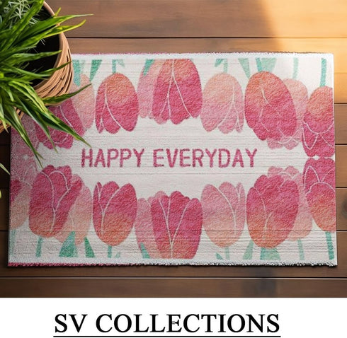 Tulips Flower Front Door Mat 23.6" X 15.7" Inches - 60 x 40 cm Washable Non-Slip Absorbent Resist Dirt Entrance Door Mat Rugs...