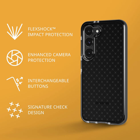 tech21 Evo Check for Samsung Galaxy S23 - Smokey Black 16ft Drop Protecion Shockproof Shock-Resistant and Scratch-Resistant Phone Case...