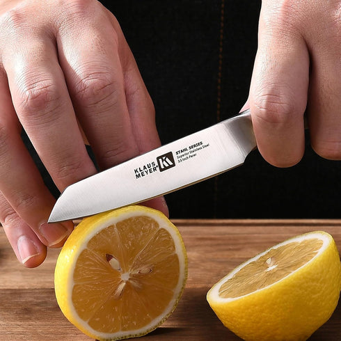 Klaus Meyer Stahl High Carbon Exclusive German Steel 3.5 inch Paring Knife (White)...