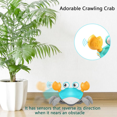 Crawling Crab Baby Toy - Infant Tummy Time Toys for 3-6 6-12 Learning Crawl 9-12 12-18 Toddler Babies Boy Crabby Toys 3 4 5 6 7 8 9 10 11 12 Walki...