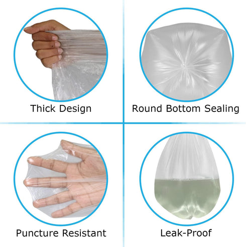 Blue donuts 4 Gallon trash bag liner 500 Count, Garbage bags, 17”x 18” Clear Leak proof Waste basket bin liners for bathroom, office and bedrooms...