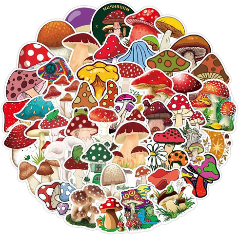 200 Pieces Mushroom Stickers for Water Bottles,Waterproof Laptop Stickers DIY Cartoon Stickers for Phone Water Bottles Laptop...