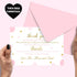 Pink and Gold Baby Shower Thank You Cards with Envelopes - Blank Notes with Prefilled Message for Girls - Personalize Cute Princess Twinkle Star N...