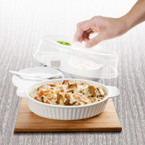 Set of 5 Microwave Plate Covers with Adjustable Steam Vents; Microwave Splatter Covers - Mixed Sizes for Large & Small Food Plates Bowls...