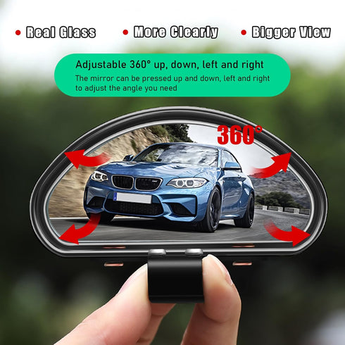 Blind Spot Car Mirror, Vehicle Adjustable 360 ° Rotation Auxiliary Convex Wide Angle Mirror, Auto Snap Way Clip On Side Rearview Mirror Universal ...