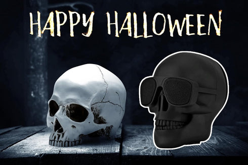 Skull Head Speaker Portable Wireless Bluetooth Speaker for PC Laptop Mac iPhone Skull Loudspeaker Travel Speaker for Halloween Outdoor Speakers Bl...