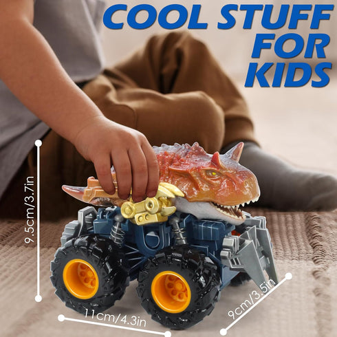 Oriate Friction Powered Dinosaur ATV Toy Cars for Children, Swing Carnotaurus Monster Truck with Robotic Arm, Fantastic Birthday 209-R4(1Pack)...
