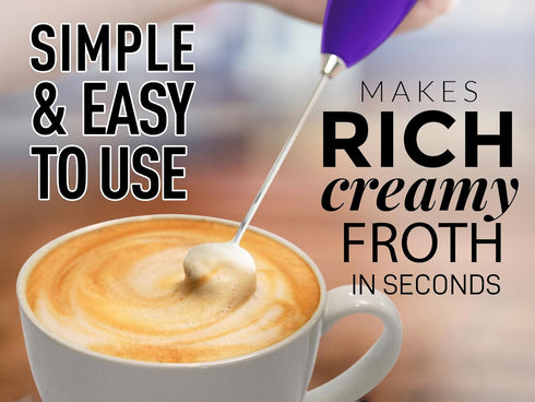 PRO MILK FROTHER WAND - ULTRA HIGH SPEED HANDHELD FROTHER - UPGRADED STAND - Powerful Handheld Mixer with Infinite Uses - Super Instant Electric F...