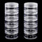 2 Sets 5 Layer Stackable Bead Storage Plastic Storage Jars Stackable Clear Containers Round Plastic Cosmetic Storage Box Art Craft Accessory Organ...