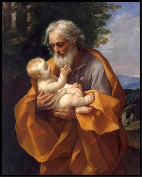 Posterizer 1 pcs-St Joseph and Child Jesus c. 1635 painting poster-Religious Posters-Gifts for Christians -Decor for Church, Sunday School Classro...