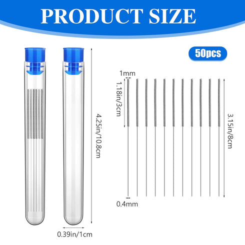 50 Pieces 3D Printer Nozzle Cleaning Kit,0.4 mm Stainless Steel Needles Cleaner 3D Printer Nozzle Cleaner 3D Printer Accessory...