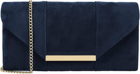 Dexmay Women Faux Suede Envelope Clutch Purse Evening Velvet Handbag Foldover Shoulder Crossbody Bag...