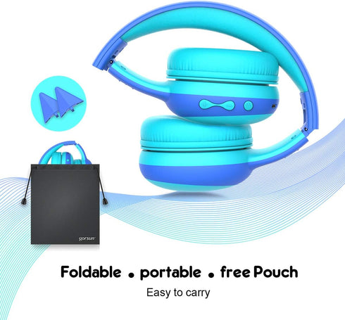 gorsun Bluetooth Kids Headphones with Microphone,Children's Wireless Headsets with 85dB Volume Limited Hearing Protection,Stereo Over-Ear Headphon...