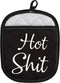Funny Oven Pads Pot Holder with Pocket for Baker Hot Shit Humor Gift Gag Baking Gift (Hot Shit)...