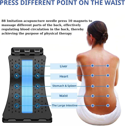 Back Stretcher for Lower Back Pain Relief, Lumbar Massager - 4 Level Adjustable Back Cracker, Back Massager for Sciatica Pain Relief, Spinal Decom...