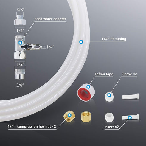 Waterdrop KITA Water Line Connection Kit for WD-10/15/17UA Series, Connect Under Sink Water Filtration System to ???????????????????????? & ?????? ??????????