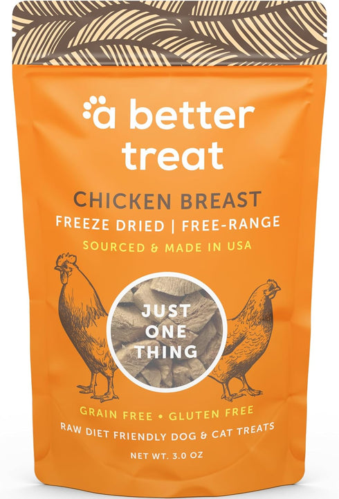 A Better Treat – Freeze Dried Chicken Breast Dog Treats 3 oz, Free Range, Single Ingredient | Natural Healthy High Value | Gluten Free, Grain Free...