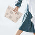 Cosmetic bag Makeup bag Preppy Cute Corduroy Toiletry bag for women travel essentials (Full beige)...