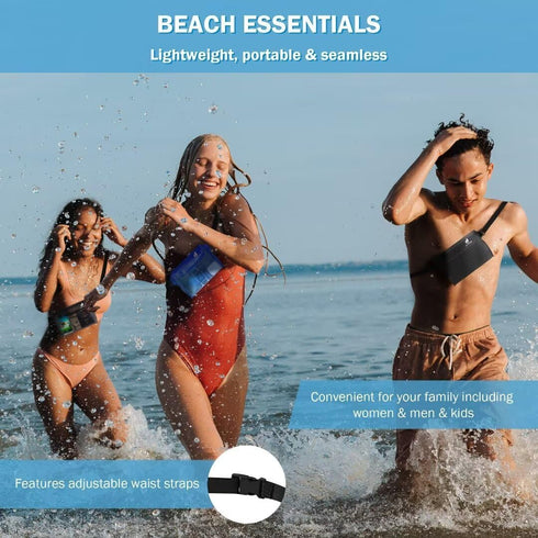 Waterproof Pouch with Waist Strap (3 Pack),Beach Accessories Best Way to Keep Your Phone and Valuables Safe and Dry - Black+Gray+Clear...