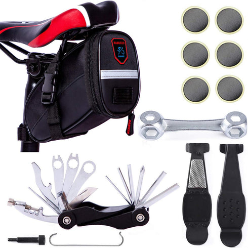 YBEKI NAMUCUO Bike Repair Tool Kits - Bicycle Tool Set with Saddle Bag and Bicycle multi-tool Chain Tool (black Tool kits 19 in 1 + Bag)...