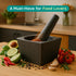 Pepe Nero Large Granite Mortar and Pestle Set - Heavy Duty Stone Grinder Bowl, Non Slip Base (Black, 5.5")...