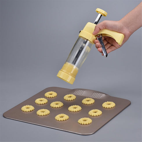 Biscuit Making and Icing Set Cookie Biscuit Press and Cake Icing Decorating Set with Icing Gun Cookie Press Cutter Kit with Discs and Nozzles For ...